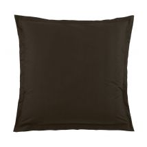 Taie d'Oreiller Unie en 100 % Coton - Marron Foncé - Coton - Home Maison