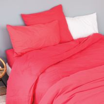 Taie d'oreiller en coton lavé - Rouge - Coton - Home Maison