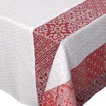 Nappe Carrée Enduite "Mosaïque" - Rouge - Jacquard/Coton - Home Maison