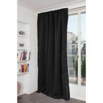 Rideau Phonique Occultant et Thermique "MOONDREAM" galon fronceur - Noir - Polyester - Home Maison