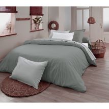 Housse de couette en 100% coton biologique - Marron Clair - Coton - Home Maison