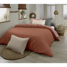 Drap plat en 100% coton biologique - Terracotta - Coton - Home Maison