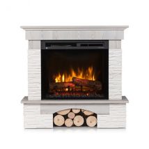 Caminetto elettrico a libera installazione a LED - 23" - Pino bianco - 91 x 89 x 31 - PORTO