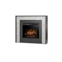 Caminetto elettrico a libera installazione a LED Mod. ZUNI - 23&quot; - 108,2 x 93,5 x 27,5 - Cemento / Nero
