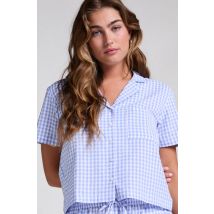 Hunkemöller Veste à manches courtes en Seersucker Bleu