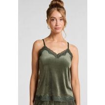 Hunkemöller Camisole velours Dentelle Vert