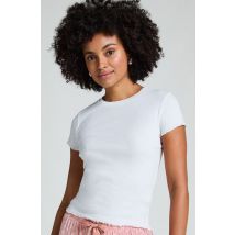 Hunkemöller Chemise à manches courtes en coton Blanc