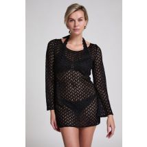 Hunkemöller Robe de plage en crochet Noir