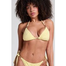 Hunkemöller Slip de Bikini Cheeky Tanga Crochet Jaune