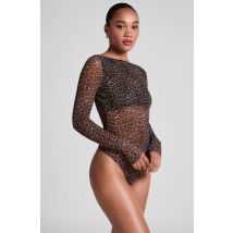 Hunkemöller Body à manches longues léopard Tara Noir