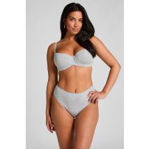 Hunkemöller Culotte brésilienne jambe haute coton Gris