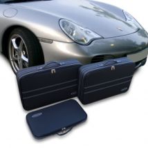Maletas heachas a medida para Porsche 996 de cuero negro y cuero artificial (para el maletero delantero)