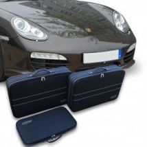 Maßgeschneidertes Gepäck Porsche Boxster 987 in schwarzem Leder und Kunstleder (vorderer Kofferraum)