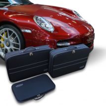 Maletas heachas a medida para Porsche 996 de cuero negro y cuero artificial (para el maletero delantero)