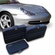 Porsche 996 tailor-made luggage in black leather and leatherette (front luggage compartment)