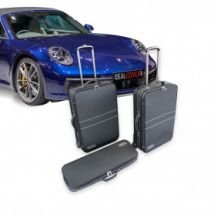 Maßgeschneidertes Gepäck Porsche 992 aus Leder und Nylongewebe (vorderer Kofferraum)