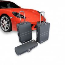 Porsche 718 Boxster tailor-made luggage in black leather and nylon (front luggage compartment)