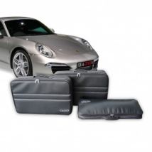 Porsche 991 tailor-made luggage in black leather and nylon (front luggage compartment)