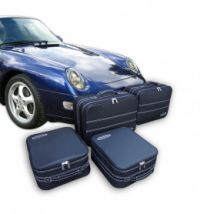 Maßgeschneiderte Porsche 993-Gepäckstücke aus Leder und Nylongewebe (für Rücksitze)