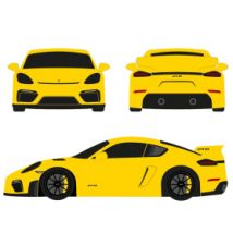 Copriauto su misura Porsche Cayman 718 GT4 RS interna stampata personalizzata - Luxor Printed