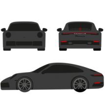 Copriauto su misura Porsche 992 Carrera S interna stampata personalizzata - Luxor Printed