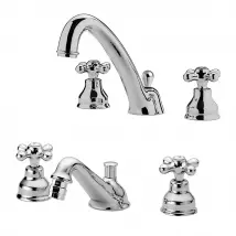 Set miscelatori Paffoni Iris lavabo canna alta e bidet con scarico incluso