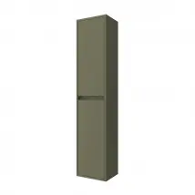 Colonna bagno sospesa 140 cm verde satinato ripiani regolabili Gaya