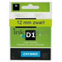 Dymo D1 zwart op groen breedte 12 mm