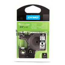 Dymo D1 flexibel zwart op wit breedte 19 mm