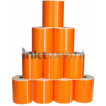 FLWR Zebra 10-pack verzendetiketten 102 mm x 150 mm oranje