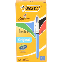 BIC balpen 4 kleuren medium 1 mm 12-pack blauw