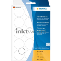 Herma 2270 Permanente papieretiket 32mm rond wit