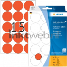Herma 2272 Permanente papieretiket 32mm rond rood