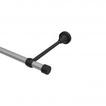 Vorhangstange Silbergrau / Schwarz, Metall 16 mm Ø Primus Lucan