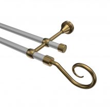 Gardinenstange Silbergrau / Messing Antik, Metall 16 mm Ø Primus Allegra, doppelläufig