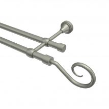 Gardinenstange Chrom matt, Metall 16 mm Ø Primus Allegra, 2-läufig