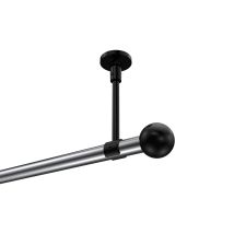 Gardinenstange (Deckenbefestigung) Chrom / Schwarz, Metall 20 mm Ø Sonette Luino