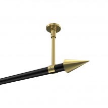 Vorhangstange (Deckenanbringung) Schwarz / Messing-Optik, Metall 20 mm Ø Sonette Savio