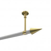 Vorhangstange (Deckenanbringung) Weiß / Messing-Optik, Metall 20 mm Ø Sonette Savio