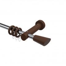 Gardinenstange Chrom / Nussbaum 20 mm Ø Talena Bero Metall / Holz