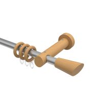 Gardinenstangen Silbergrau / Buche 20 mm Ø Talena Bero Metall / Holz