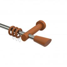 Gardinenstange Edelstahl-Optik / Kirschbaum 20 mm Ø Talena Bero Metall / Holz