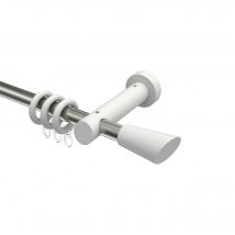 Vorhangstange Edelstahl-Optik / Weiß 20 mm Ø Talena Bero Metall / Holz