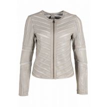 Gipsy Damen Lederjacke GGSuri in silver grey mit Mesh-Einsätzen