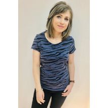 Munich Freedom Kurzarm Shirt mit Zebra-Print blue