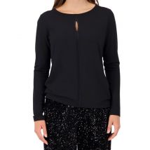 Monari Langarmshirt Cut-Out schwarz