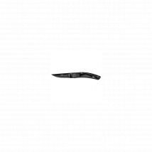 CLAUDE DOZORME Couteau de poche lame noire & Manche façon Carbone - Liner Lock Le Thiers
