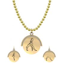 Allumersutra 13MM Gold Pendant Necklace - Girl And Boy - The Bridge