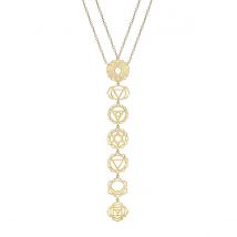 Seven Chakras Necklace In Yellow Gold