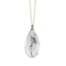Marble Yellow Gold Plated Pendant Necklace